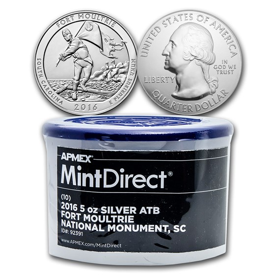 2016 5 oz Silver ATB Fort Moultrie (10-Coin MintDirect® Tube) 2016 5 oz Silver ATB Fort Moultrie (10-Coin MintDirect® Tube)